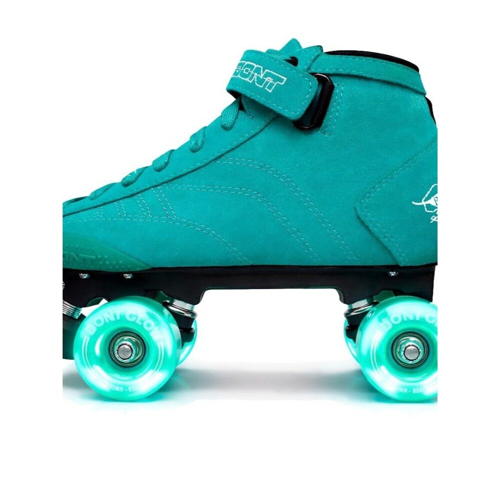 Bont Skates - Prostar Soft Teal Suede Professional Roller Skates with Glow 7.5